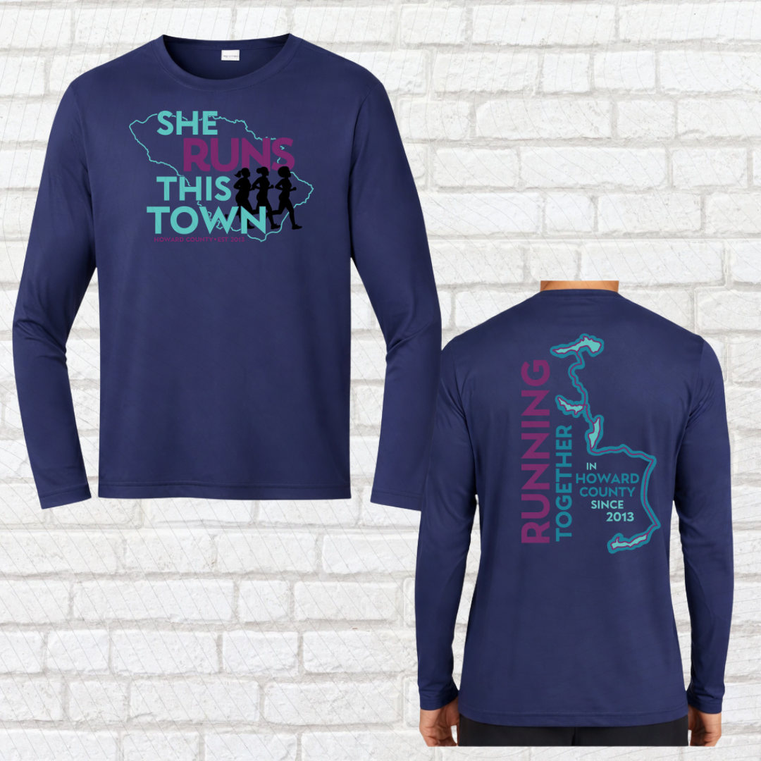 She Runs This Town – Performance Long Sleeve Shirt (Unisex Fit)