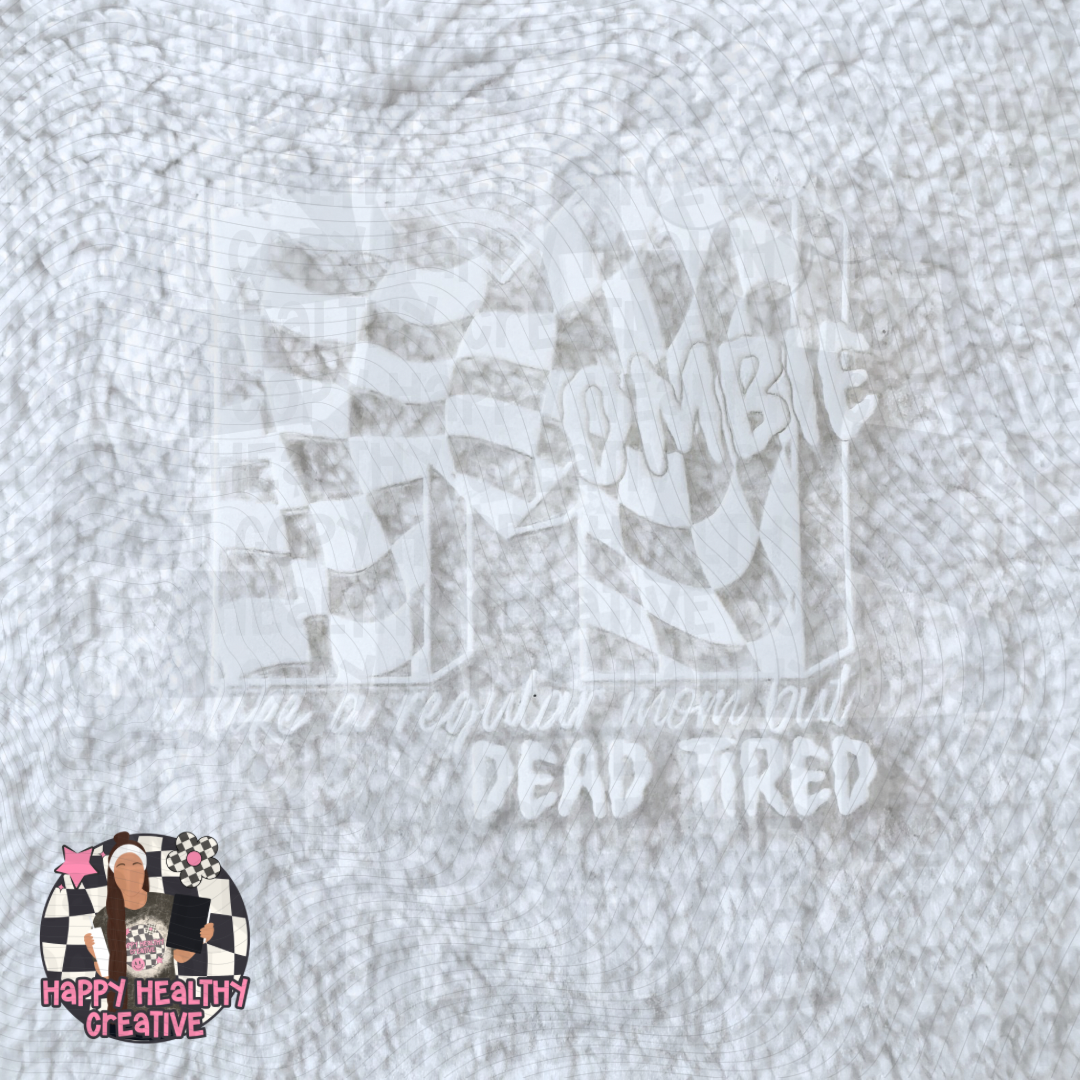 Mombie Dead Tired Decal - White