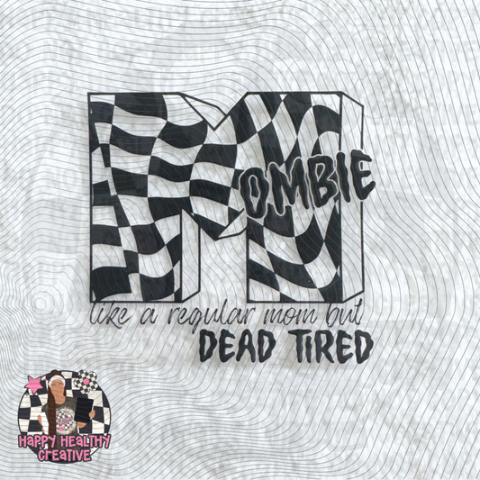Mombie Dead Tired Decal - Black