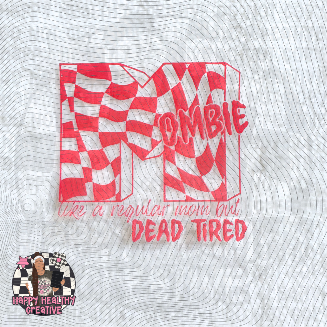 Mombie Dead Tired Decal - Pink