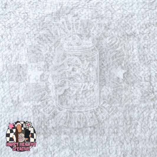 Running on Dr. Pepper and Anxiety Decal - White