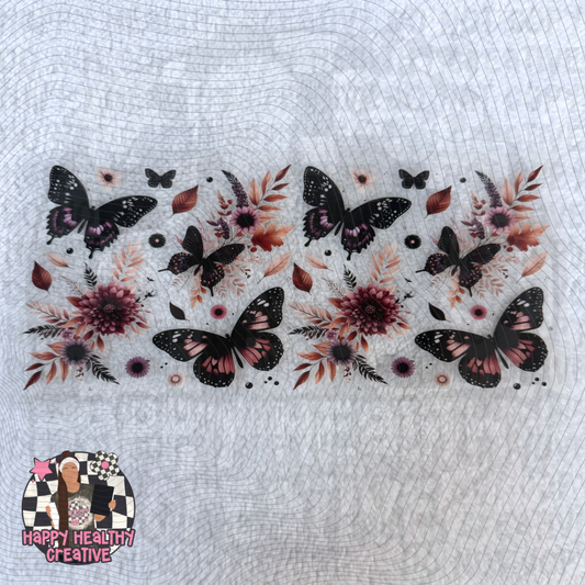 Dark Pinks Butterflies Decal Wrap