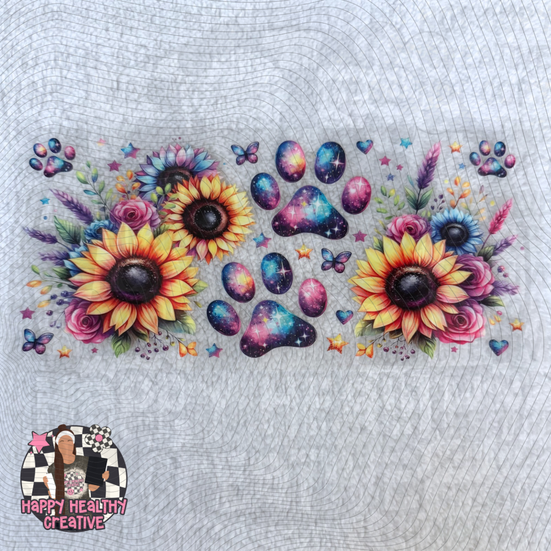 Dog Paws Sunflowers Decal Wrap
