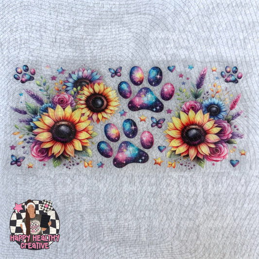 Dog Paws Sunflowers Decal Wrap
