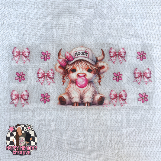 Cute Highland Cow Moody Decal Wrap