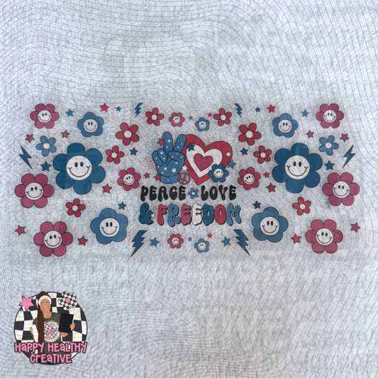 Peace Love Freedom Patriotic Decal Wrap