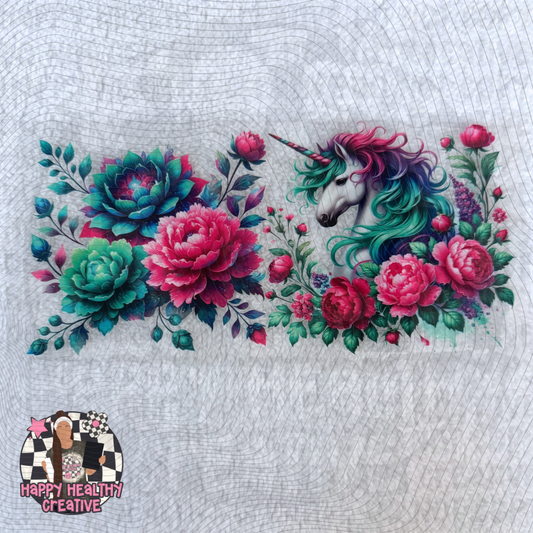 Unicorn Floral Decal Wrap