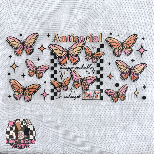 Antisocial 24/7 Butterflies Decal Wrap