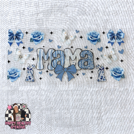 Mama Blue Floral Decal Wrap