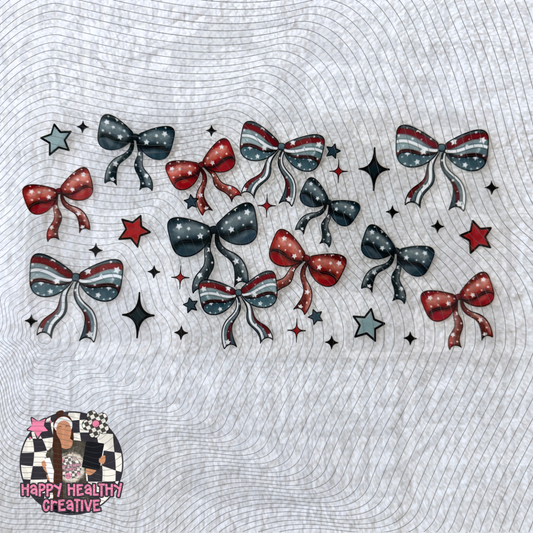 Red White and Blue Bows Decal Wrap