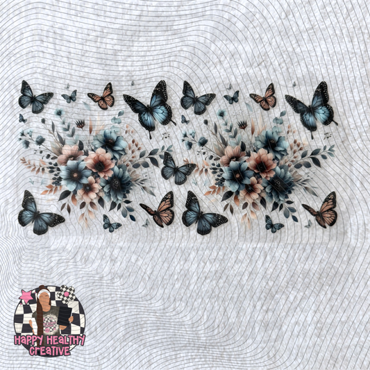 Blue Tan Butterflies Decal Wrap