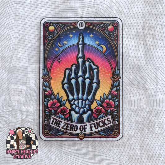 Tarot Card - The Zero of Fucks Decal